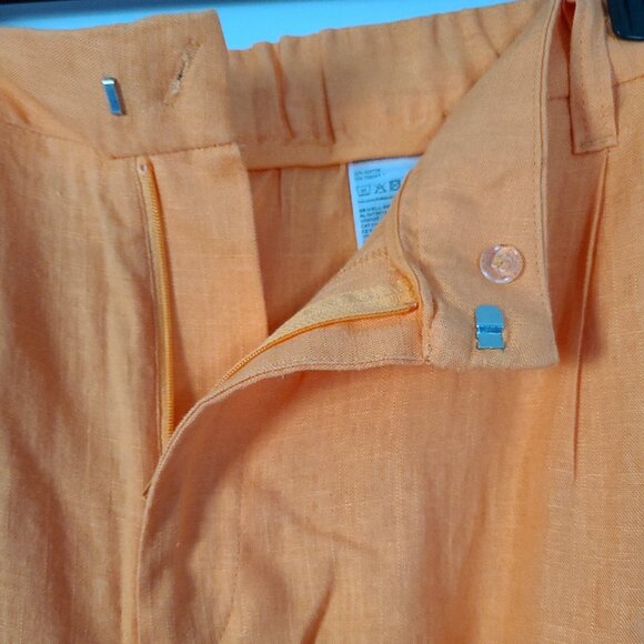 DIVIDED BY H&M WIDE LEG RAYON/ LINEN BLEND SILK-LIKE FEEL IN APRICOT SIZE US XL - Picture 4 of 11